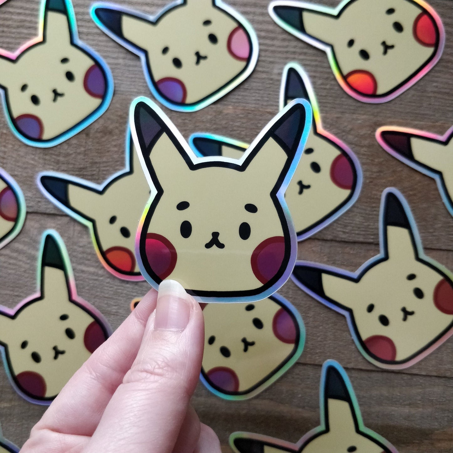 Holographic Chibi Pikachu Sticker