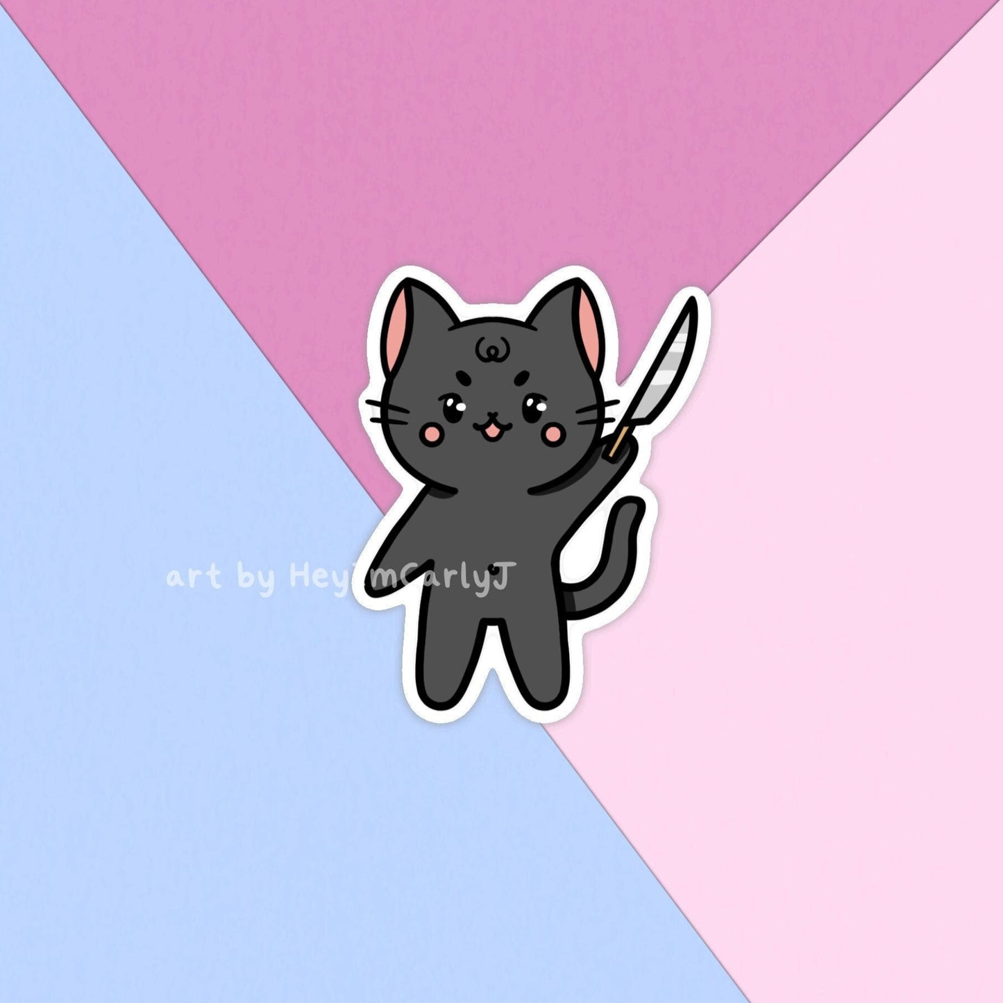 Cat Knife Sticker