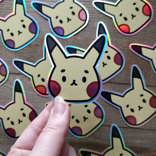 Holographic Chibi Pikachu Sticker