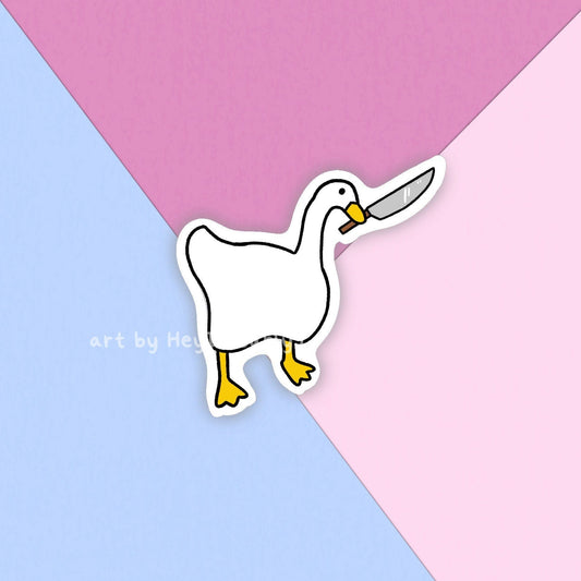 Goose with a Knife Sticker