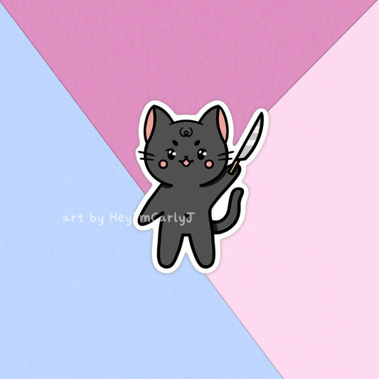 Cat Knife Sticker