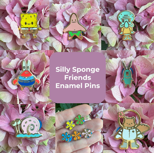 Silly Sponge Enamel Pins